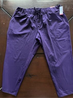 Lane Bryant Deep Purple Pull-On Capris with Drawstring